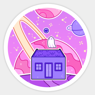 A ghost that lives on space Sticker